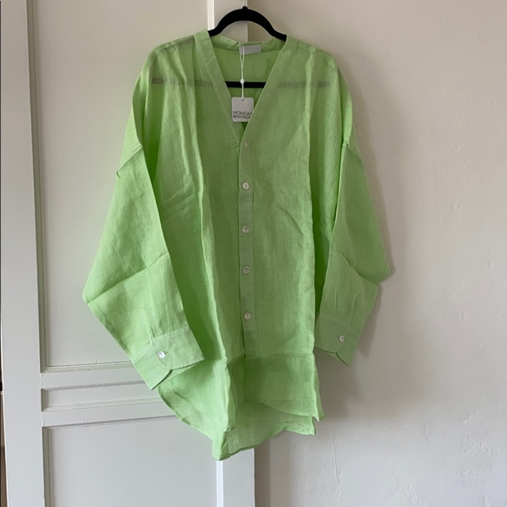 Monday Swimwear 100% Linen Oversized Shirt